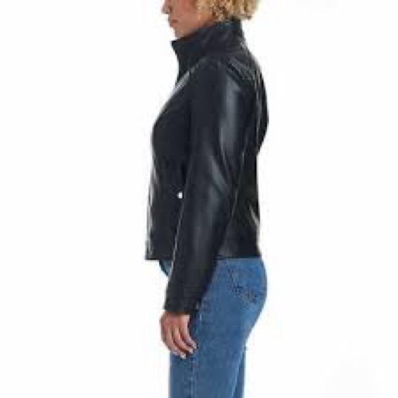 NWT Vince Camuto Ladies' Faux Leather Jacket SZ XXL BLACK - Picture 4 of 7